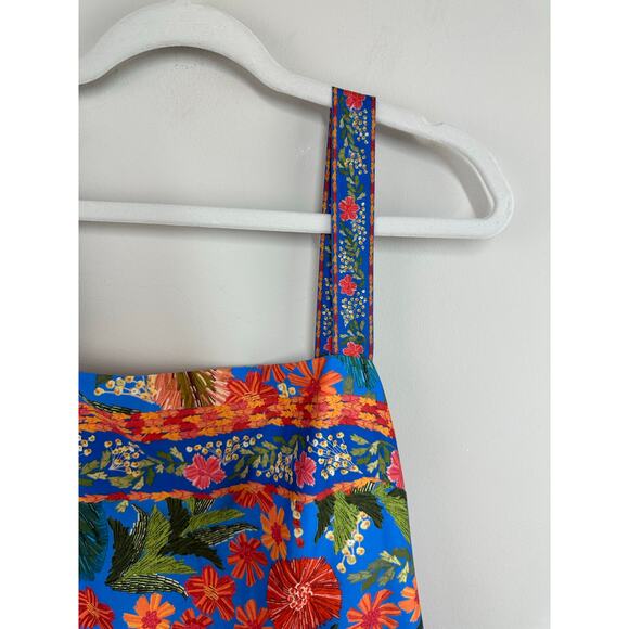 Farm Rio Stitched Garden Cotton Midi Dress Floral Cottagecore Boho Size XL - Picture 11 of 15